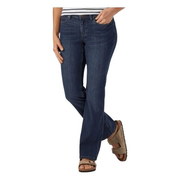 Duluth Flex Daily Denim Bootcut Jeans Blue Dark Wash 20W x 31 - Picture 1 of 11